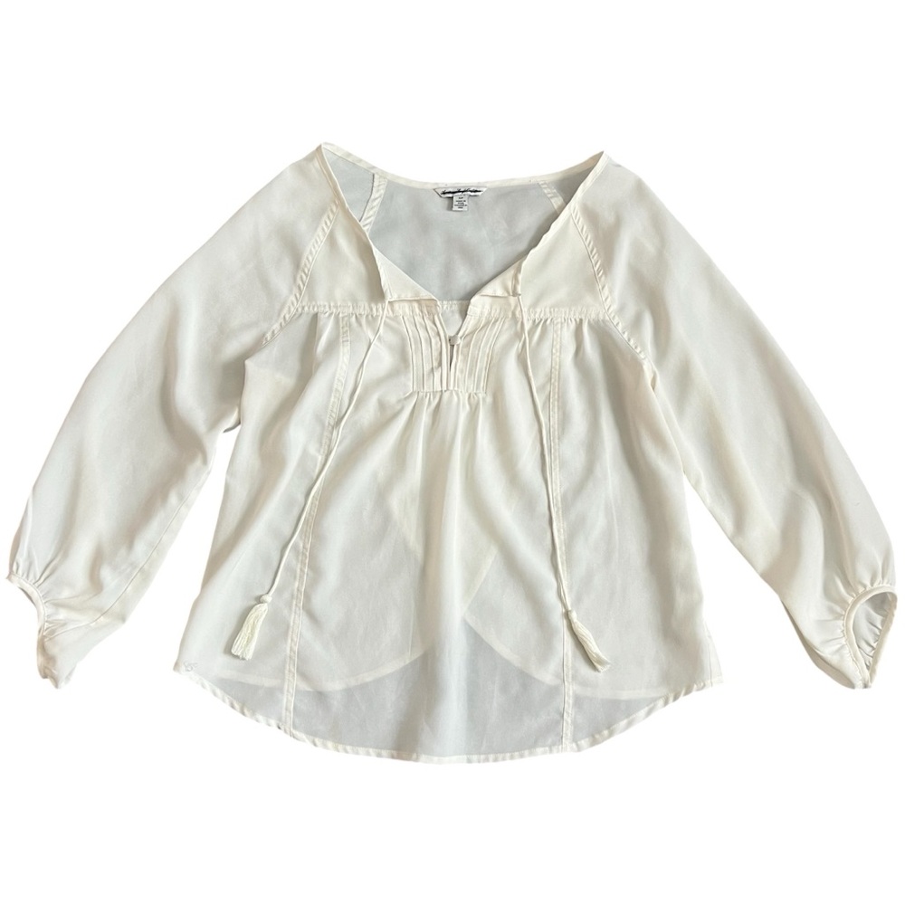 American Eagle Cream Long Sleeve Tunic Size S